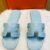 Hermes Flat Women's Slippers: Luxury at Your Feet - Sky blue