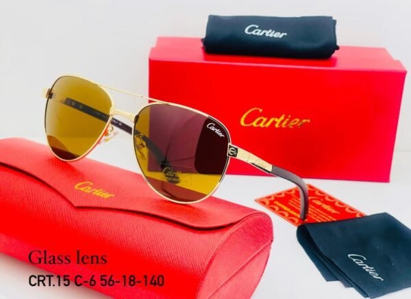 "Cartier Metal Sun Glasses: Elegance in Every Shade - Only 85 AED with Box"