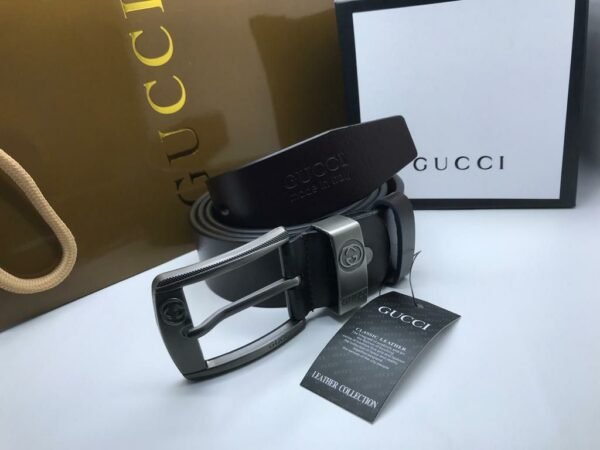 "Luxury Fusion: Men's Belts from Gucci, Armani, Versace, and Mont Blanc"