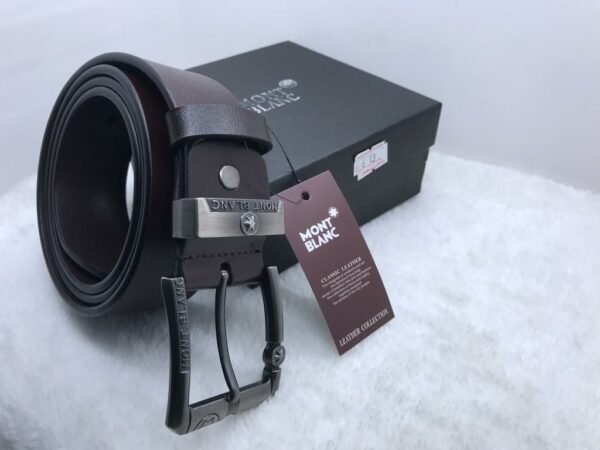 "Luxury Fusion: Men's Belts from Gucci, Armani, Versace, and Mont Blanc"