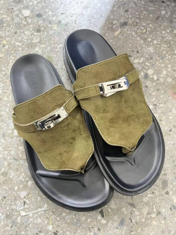 the epitome of luxury and comfort: Hermes slippers. Crafted with impeccable attention to detail and using the finest materials