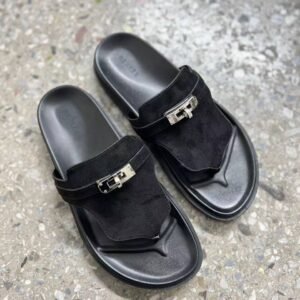 the epitome of luxury and comfort: Hermes slippers. Crafted with impeccable attention to detail and using the finest materials