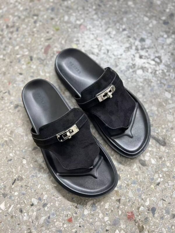 the epitome of luxury and comfort: Hermes slippers. Crafted with impeccable attention to detail and using the finest materials