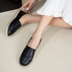 Gucci and Chanel flat ballerinas. Crafted with the finest materials and featuring iconic design elements, these exquisite shoes exude luxury and sophistication