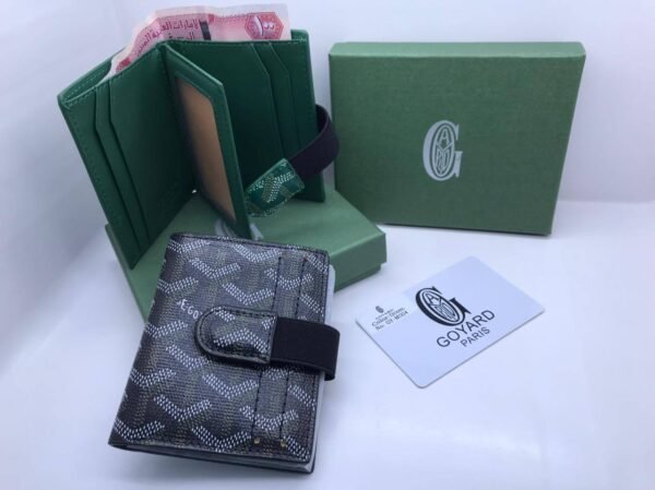 “Unleash a burst of color and style with our Goyard Wallets. Each wallet, complete with its elegant box